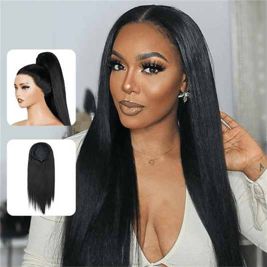 Lemoda 3 In 1 Half Wig Natural Look Invisible Straight Half Wig With Drawstring - Lemoda Hair