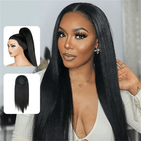 Lemoda 3 In 1 Half Wig Natural Look Invisible Straight Half Wig With Drawstring - Lemoda Hair