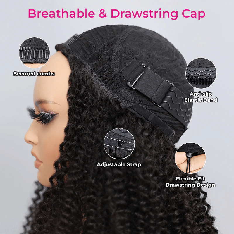 Lemoda 3 In 1 Half Wig Water Wave Flexible Fit Half Wig With Drawstring Beginner Friendly - Lemoda Hair