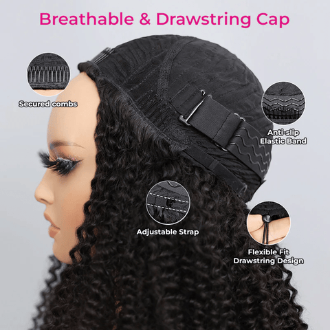 Lemoda 3 In 1 Half Wig Water Wave Flexible Fit Half Wig With Drawstring Beginner Friendly - Lemoda Hair