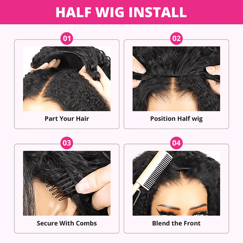 Lemoda 3 In 1 Half Wig Water Wave Flexible Fit Half Wig With Drawstring Beginner Friendly - Lemoda Hair
