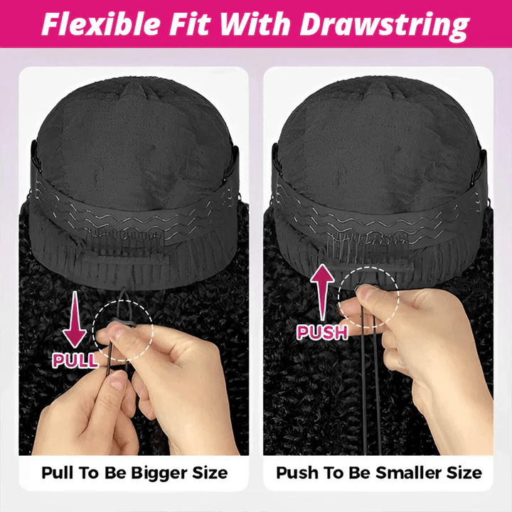 Lemoda 300% Density Burmese Curly Lace Wig With Flexi - Fit Drawstring Human Hair Wigs - Lemoda Hair