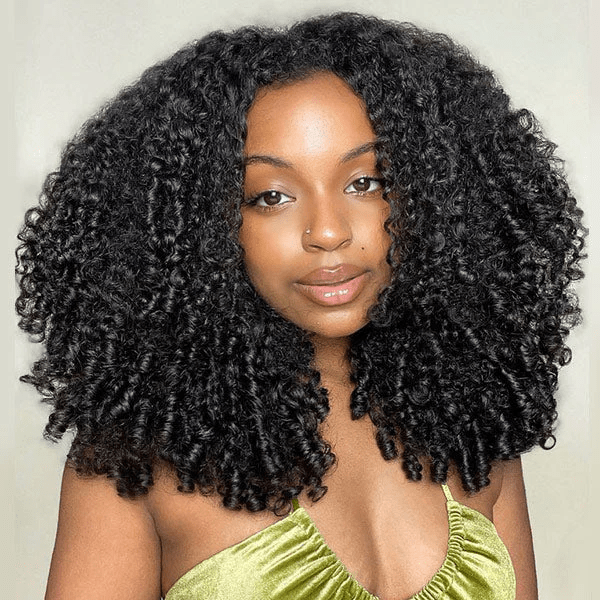 Lemoda 300% Density Burmese Curly Lace Wig With Flexi - Fit Drawstring Human Hair Wigs - Lemoda Hair