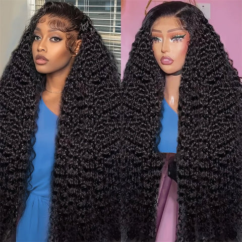 Lemoda 40 Inches 13x6 Lace Front Wigs Human Hair Pre Plucked Curly Wave HD Lace Frontal Wigs 250% Denisty - Lemoda Hair