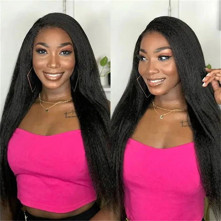 Lemoda 4C Edge Hairline Kinky Straight 13x4 13x6 HD Invisible Lace Front Wigs With Kinky Edges Baby Hair - Lemoda Hair