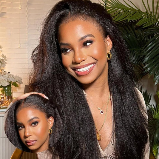 Lemoda 4C Edge Hairline Kinky Straight 13x4 13x6 HD Invisible Lace Front Wigs With Kinky Edges Baby Hair - Lemoda Hair