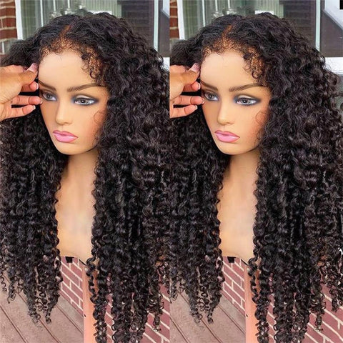 Lemoda 4C Edges Curly Baby Hair 13x4 13x6 HD Invisible Lace Frontal Kinky Curly Human Hair Wigs with Natural 4C Edges - Lemoda Hair