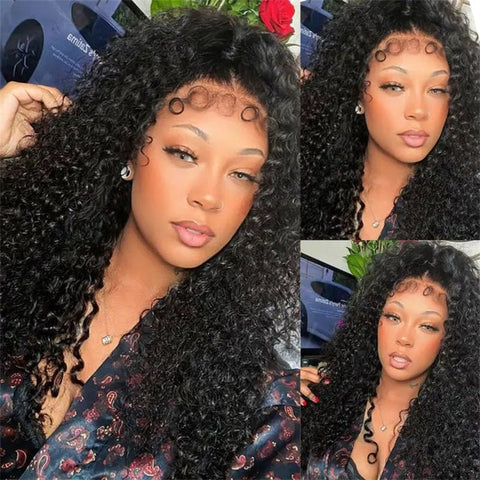 Lemoda 4C Edges Curly Baby Hair 13x4 13x6 HD Invisible Lace Frontal Kinky Curly Human Hair Wigs with Natural 4C Edges - Lemoda Hair