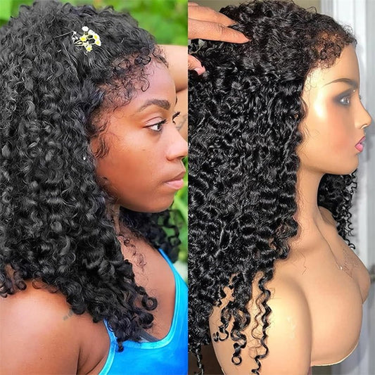 Lemoda 4C Edges Curly Baby Hair 13x4 13x6 HD Invisible Lace Frontal Kinky Curly Human Hair Wigs with Natural 4C Edges - Lemoda Hair