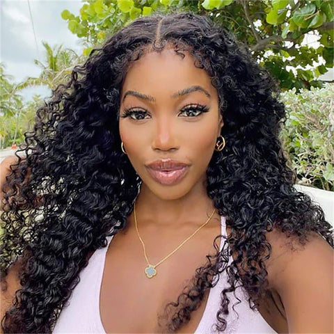 Lemoda 4C Edges Hairline Deep Wave Kinky Edges 13x4 13x6 HD Invisible Lace Frontal Wigs 100% Human Hair - Lemoda Hair