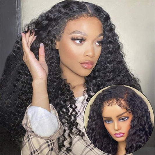 Lemoda 4C Edges Hairline Deep Wave Kinky Edges 13x4 13x6 HD Invisible Lace Frontal Wigs 100% Human Hair - Lemoda Hair