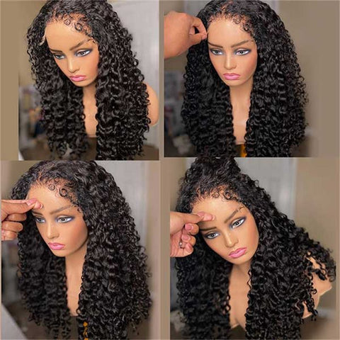 Lemoda 4C Edges Hairline Deep Wave Kinky Edges 13x4 13x6 HD Invisible Lace Frontal Wigs 100% Human Hair - Lemoda Hair
