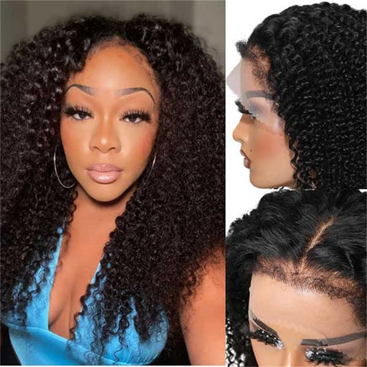 Lemoda 4C Edges Hairline Deep Wave Kinky Edges 13x4 13x6 HD Invisible Lace Frontal Wigs 100% Human Hair - Lemoda Hair