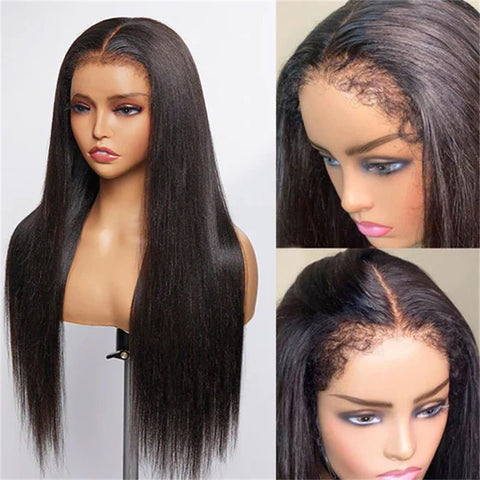 Lemoda 4C Edges Hairline Straight Hair 13x4 13x6 HD Invisible Lace Front Wigs With Kinky Edges Curly Baby Hair - Lemoda Hair