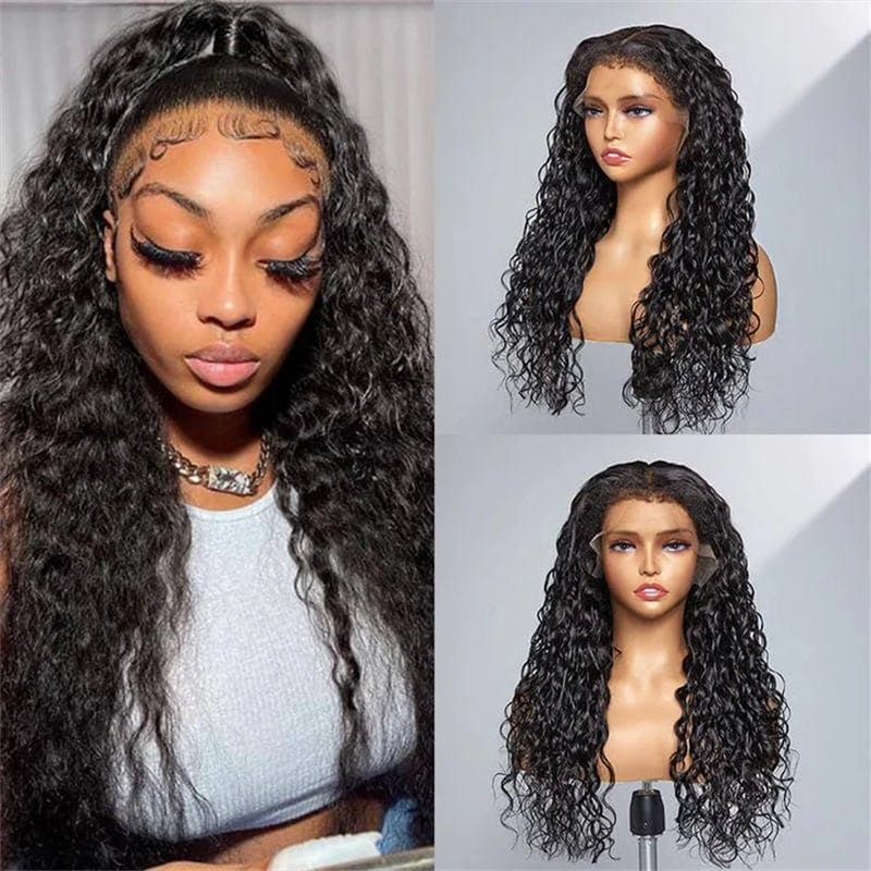Lemoda 4C Natural Edges 13x4 13X6 HD Invisible Lace Front Wigs Water Wave Human Hair Wigs With Realistic Hairline - Lemoda Hair
