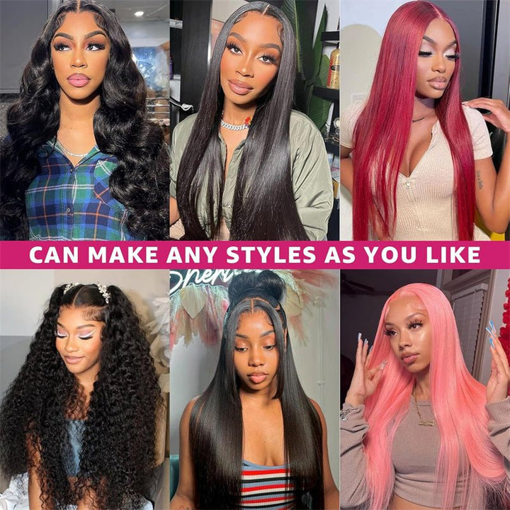 Lemoda 4x4 HD Invisible Lace Closure Wig Pre Plucked Straight Human Hair Wigs Melted All Skin - Lemoda Hair
