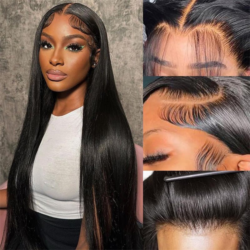 Lemoda 4x4 HD Invisible Lace Closure Wig Pre Plucked Straight Human Hair Wigs Melted All Skin - Lemoda Hair