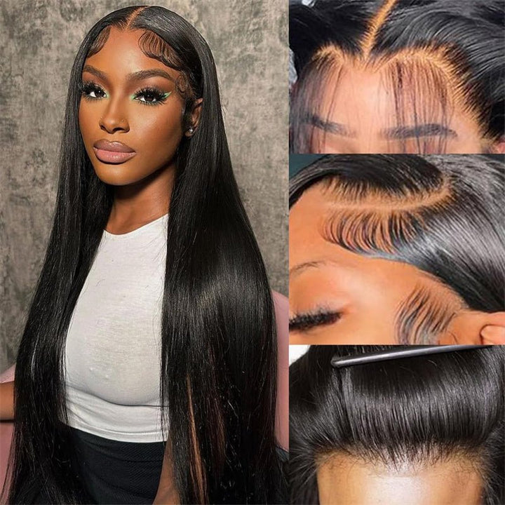 Lemoda 4x4 HD Invisible Lace Closure Wig Pre Plucked Straight Human Hair Wigs Melted All Skin - Lemoda Hair