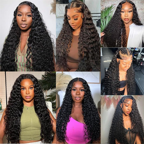 Lemoda 4x4 Lace Closure Wigs Deep Wave Human Hair HD Transparent Lace Front Wigs 250% - Lemoda Hair