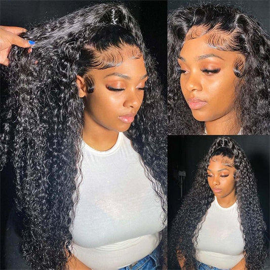 Lemoda 4x4 Lace Closure Wigs Deep Wave Human Hair HD Transparent Lace Front Wigs 250% - Lemoda Hair