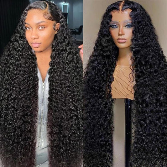 Lemoda 4x4 Lace Closure Wigs Deep Wave Human Hair HD Transparent Lace Front Wigs 250% - Lemoda Hair