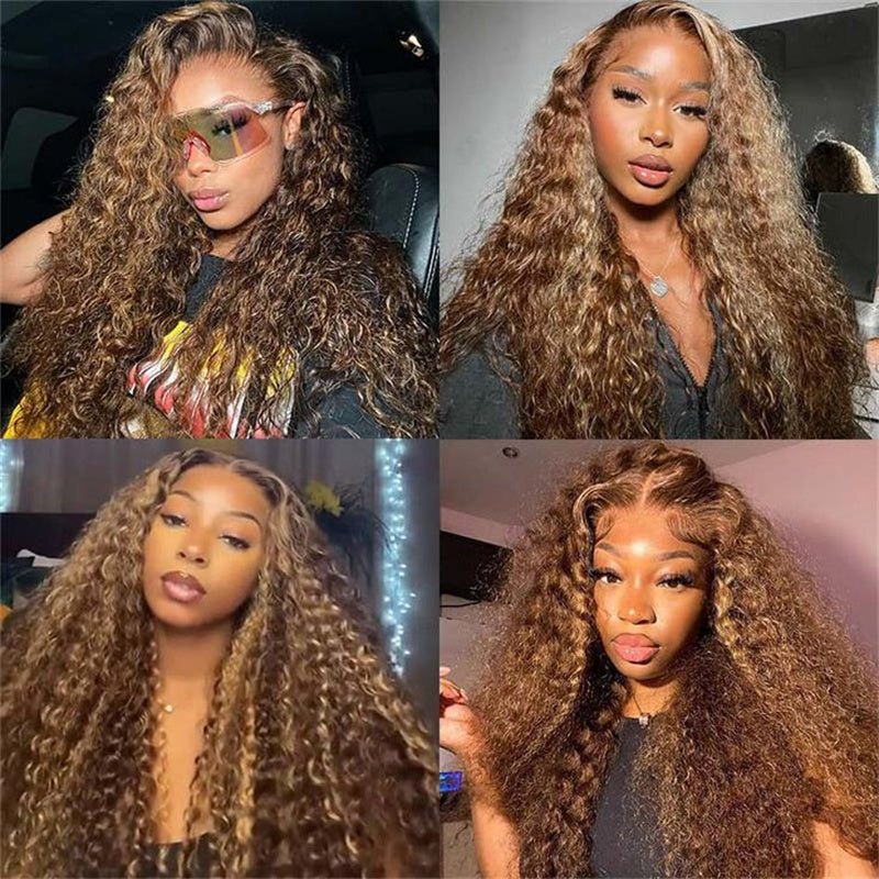 Lemoda 4x4 Lace Closure Wigs P4/27 Highlight Deep Wave 5x5 6x6 HD Transpaent Human Hair Wigs - Lemoda Hair