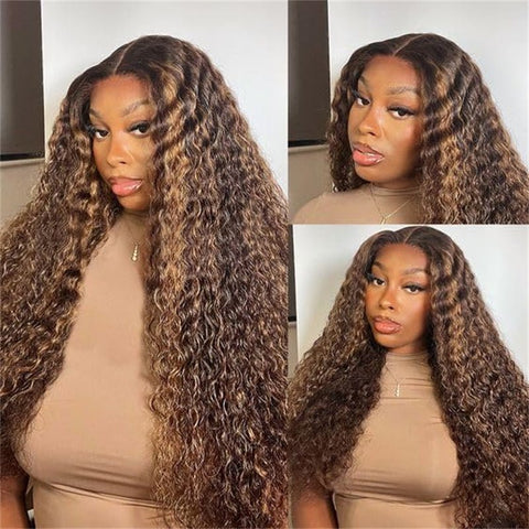 Lemoda 4x4 Lace Closure Wigs P4/27 Highlight Deep Wave 5x5 6x6 HD Transpaent Human Hair Wigs - Lemoda Hair