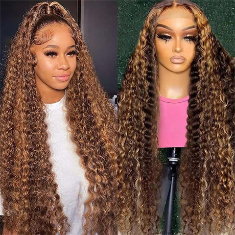 Lemoda 4x4 Lace Closure Wigs P4/27 Highlight Deep Wave 5x5 6x6 HD Transpaent Human Hair Wigs - Lemoda Hair