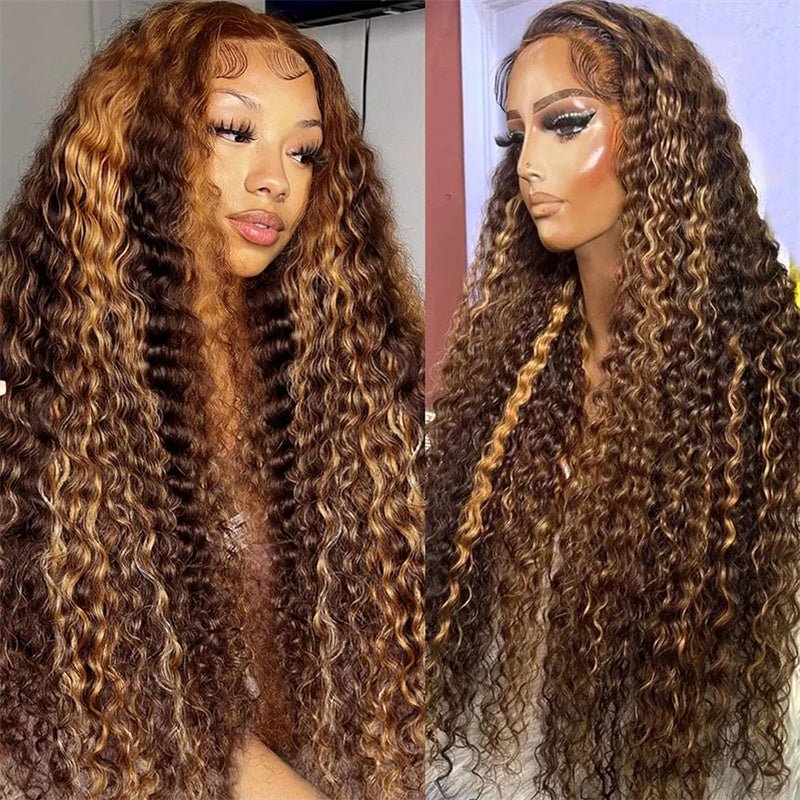 Lemoda 4x4 Lace Closure Wigs P4/27 Highlight Deep Wave 5x5 6x6 HD Transpaent Human Hair Wigs - Lemoda Hair