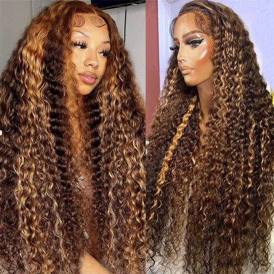 Lemoda 4x4 Lace Closure Wigs P4/27 Highlight Deep Wave 5x5 6x6 HD Transpaent Human Hair Wigs - Lemoda Hair