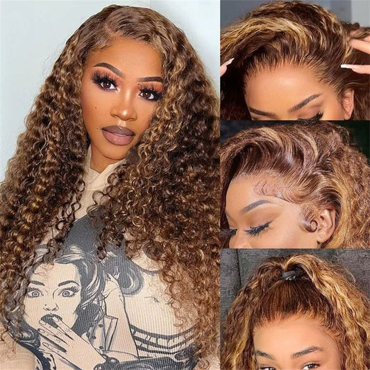 Lemoda 4x4 Lace Closure Wigs P4/27 Highlight Deep Wave 5x5 6x6 HD Transpaent Human Hair Wigs - Lemoda Hair