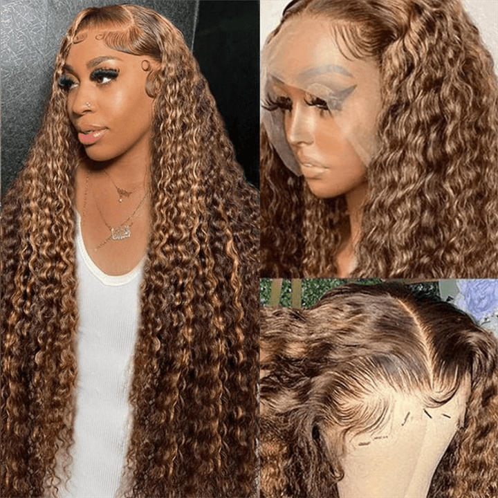 Lemoda 4x4 Lace Closure Wigs P4/27 Highlight Deep Wave 5x5 6x6 HD Transpaent Human Hair Wigs - Lemoda Hair