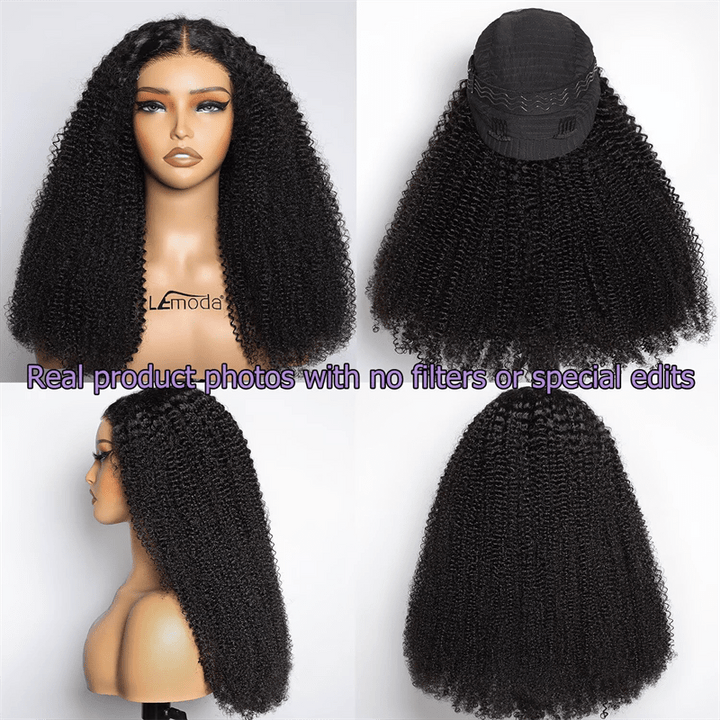 Lemoda 5x5 Glueless Wig Burmese Kinky Curly Lace Frontal Human Hair Wigs Pre - Bleached Knots - Lemoda Hair