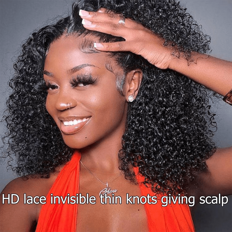 Lemoda 5x5 Glueless Wig Burmese Kinky Curly Lace Frontal Human Hair Wigs Pre - Bleached Knots - Lemoda Hair