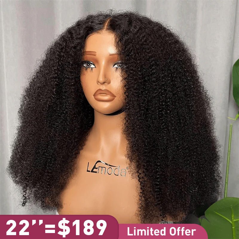 Lemoda 5x5 Glueless Wig Burmese Kinky Curly Lace Frontal Human Hair Wigs Pre - Bleached Knots - Lemoda Hair