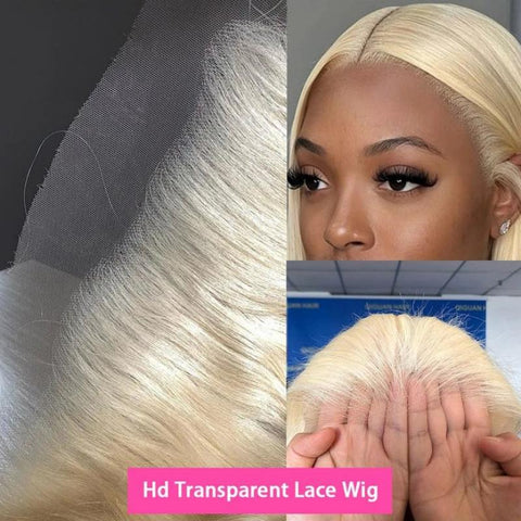 Lemoda 613 Blonde 13x4 Full Lace Front Wig HD Transparent Body Wave Human Hair Wigs 210% Pre - Plucked Natural Hairline - Lemoda Hair