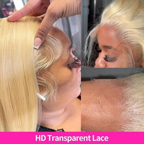 Lemoda 613 Blonde 13x4 Full Lace Front Wig HD Transparent Body Wave Human Hair Wigs 210% Pre - Plucked Natural Hairline - Lemoda Hair