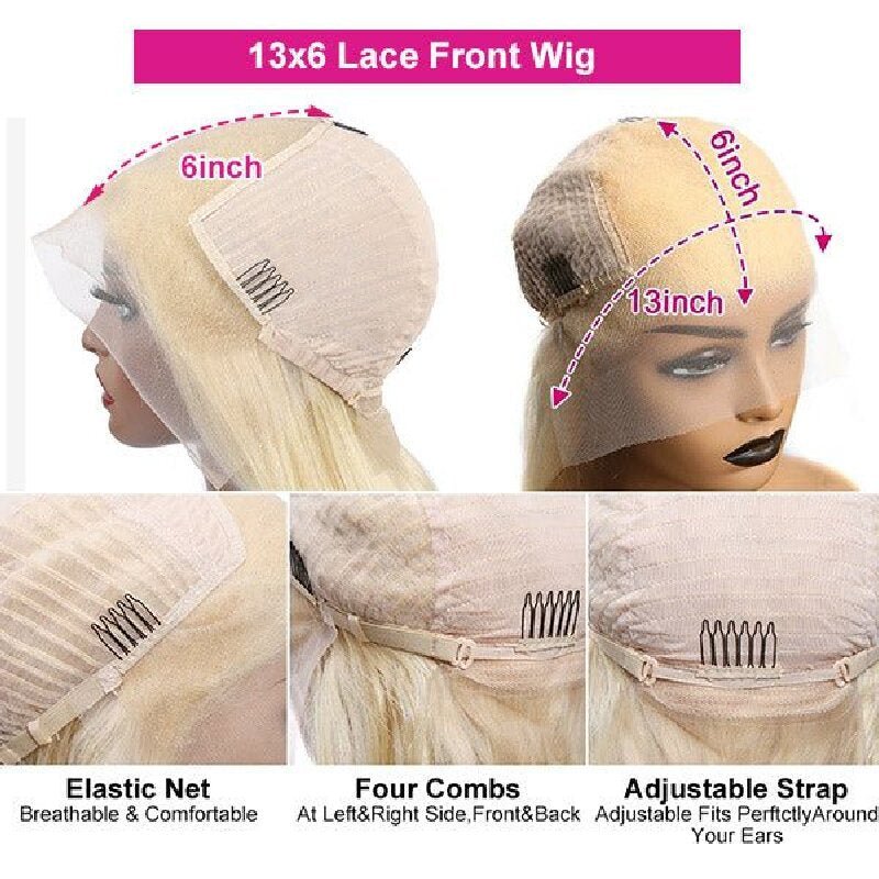 Lemoda 613 Blonde 13x6 Lace Front Wigs Straight Human Hair Transparent Lace Wig 250% - Lemoda Hair