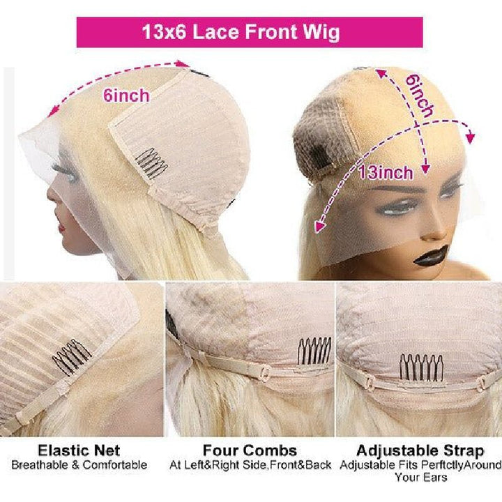 Lemoda 613 Blonde 13x6 Lace Front Wigs Straight Human Hair Transparent Lace Wig 250% - Lemoda Hair