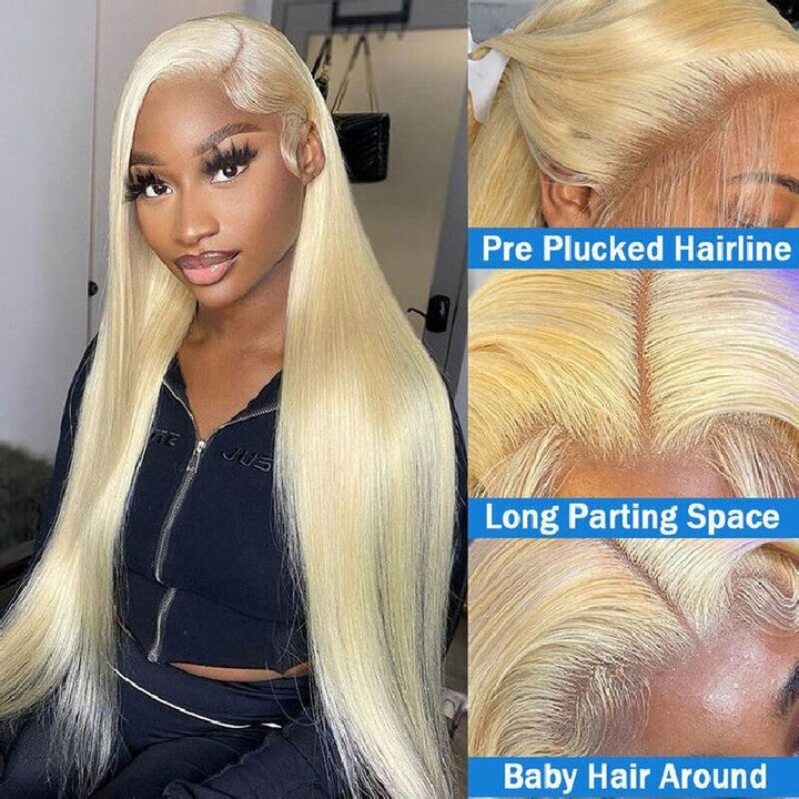 Lemoda 613 Blonde 13x6 Lace Front Wigs Straight Human Hair Transparent Lace Wig 250% - Lemoda Hair