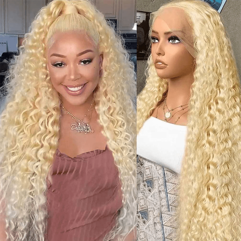 Lemoda 613 Blonde 13x6 Lace Front Wigs Water Wave Human Hair Transparent Lace Wig - Lemoda Hair
