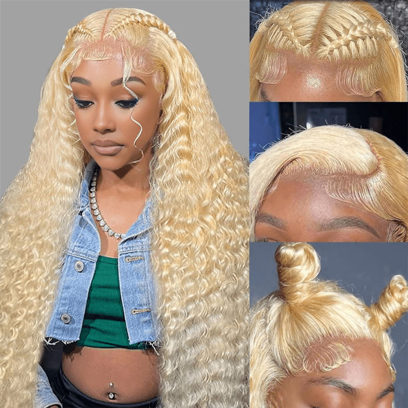 Lemoda 613 Blonde 13x6 Lace Front Wigs Water Wave Human Hair Transparent Lace Wig - Lemoda Hair