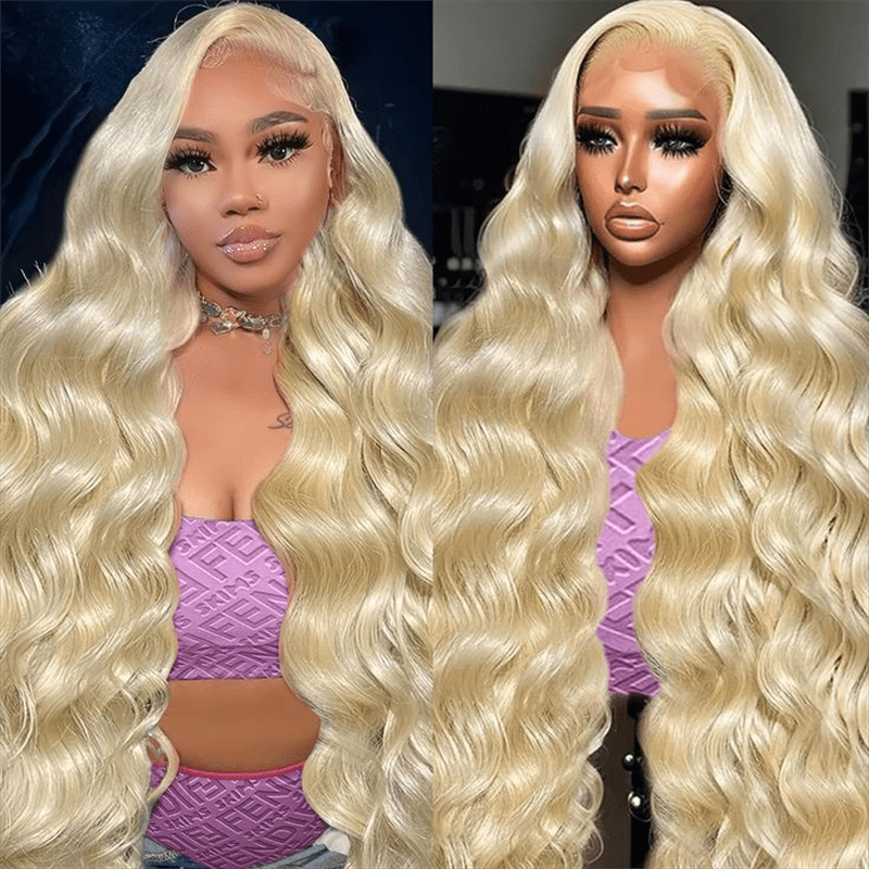 Lemoda 613 Blonde Body Wave Human Hair Wig 13x6 HD Transparent Lace Frontal Wigs 250% - Mei Jin Hair