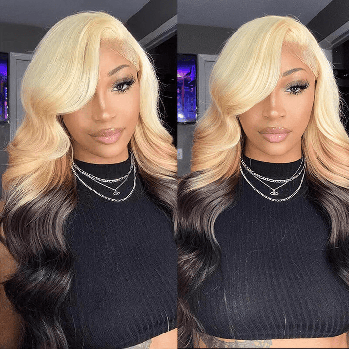 Lemoda 613 Blonde Brown Ombre Lace Front Wigs Body Wave Human Hair Wigs 180% - Lemoda Hair