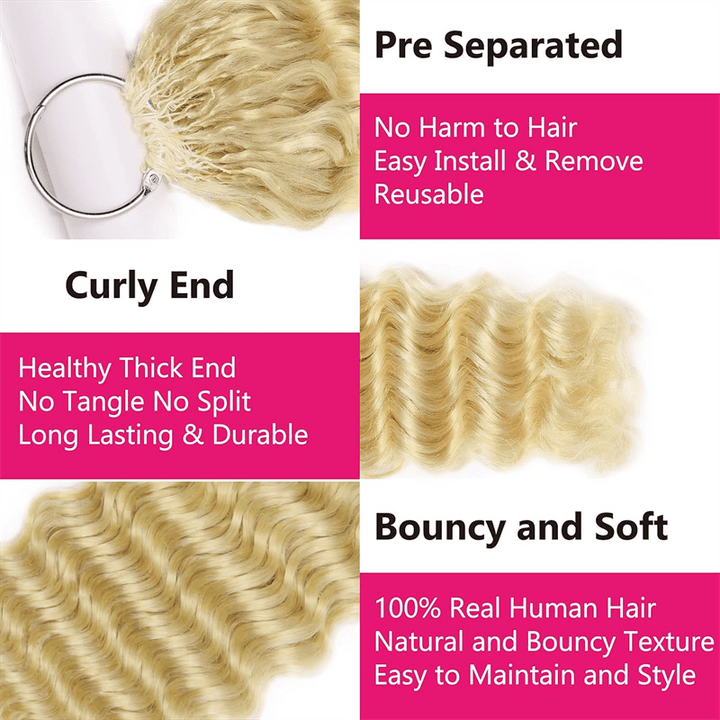 Lemoda #613 Blonde Deep Wave Miracle Knots Crochet Braiding Hair Extensions - Lemoda Hair