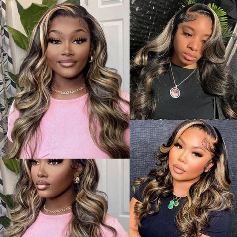 Lemoda 7x5 Glueless Wigs Body Wave Human Hair Wigs HD Transparent Lace P1B/27 Colored Wig - Lemoda Hair