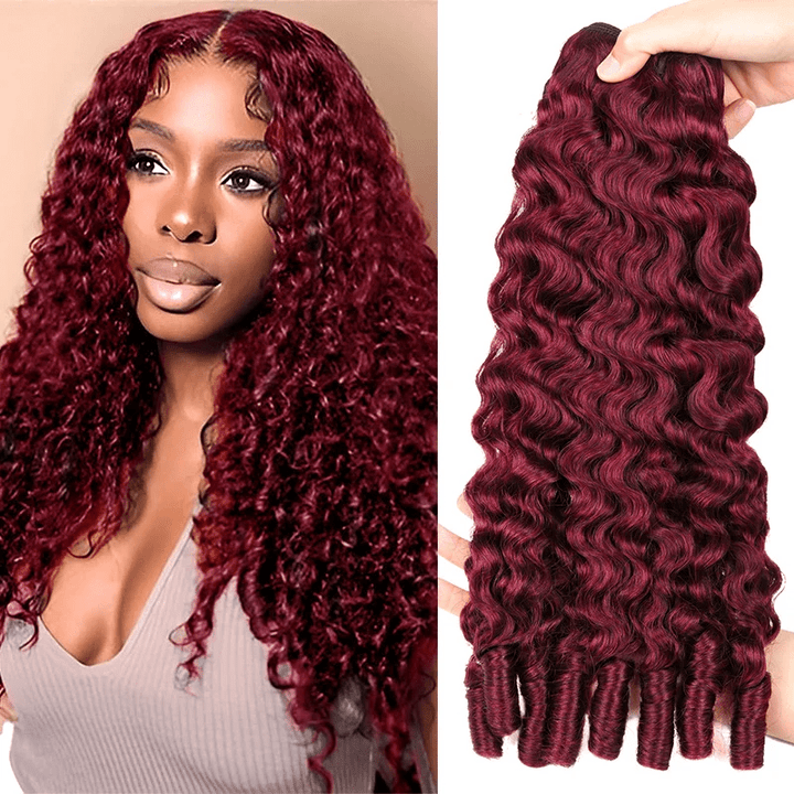 Lemoda 99J Burgundy Burmese Curly Hair Bundles 100% Original Virgin Hair Extensions - Lemoda Hair