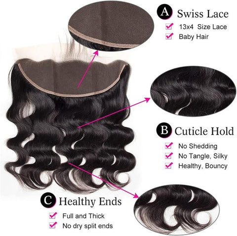 Lemoda Body Wave 13x4 HD Lace Frontal Brazilian Virgin Hair Ear to Ear Lace Frontal Closure - Lemoda Hair