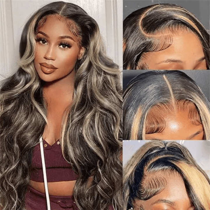 Lemoda Body Wave 13x6 Lace Front Wigs P1B/27 Highlight Wear Go Wigs Pre - Cut 5x5 Glueless Wigs - Lemoda Hair