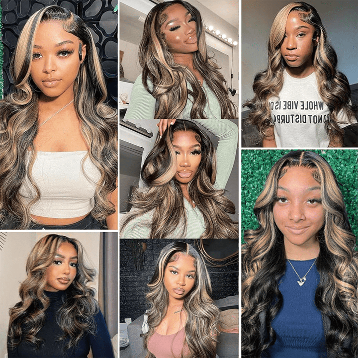 Lemoda Body Wave 13x6 Lace Front Wigs P1B/27 Highlight Wear Go Wigs Pre - Cut 5x5 Glueless Wigs - Lemoda Hair